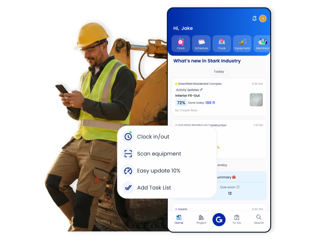 GoBuid Capture Site Activity interface