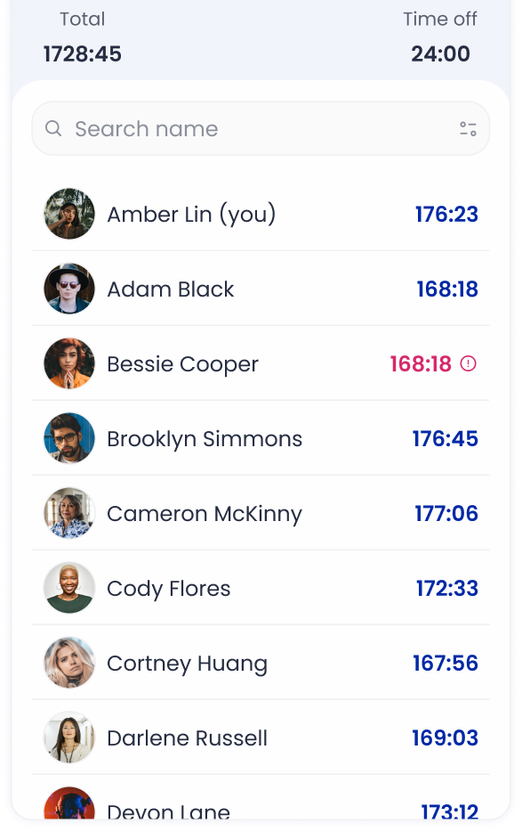 timesheet screenshot